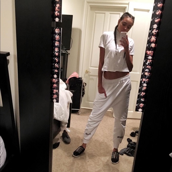 HLZ BLZ White Joggers w Zipper Detail - Picture 1 of 5